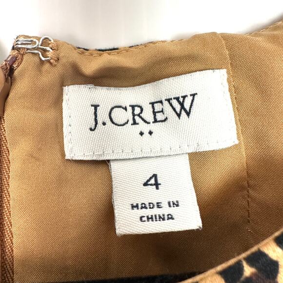J. Crew Leopard Print Sleeveless Sheath Dress Size 4 - Picture 5 of 11